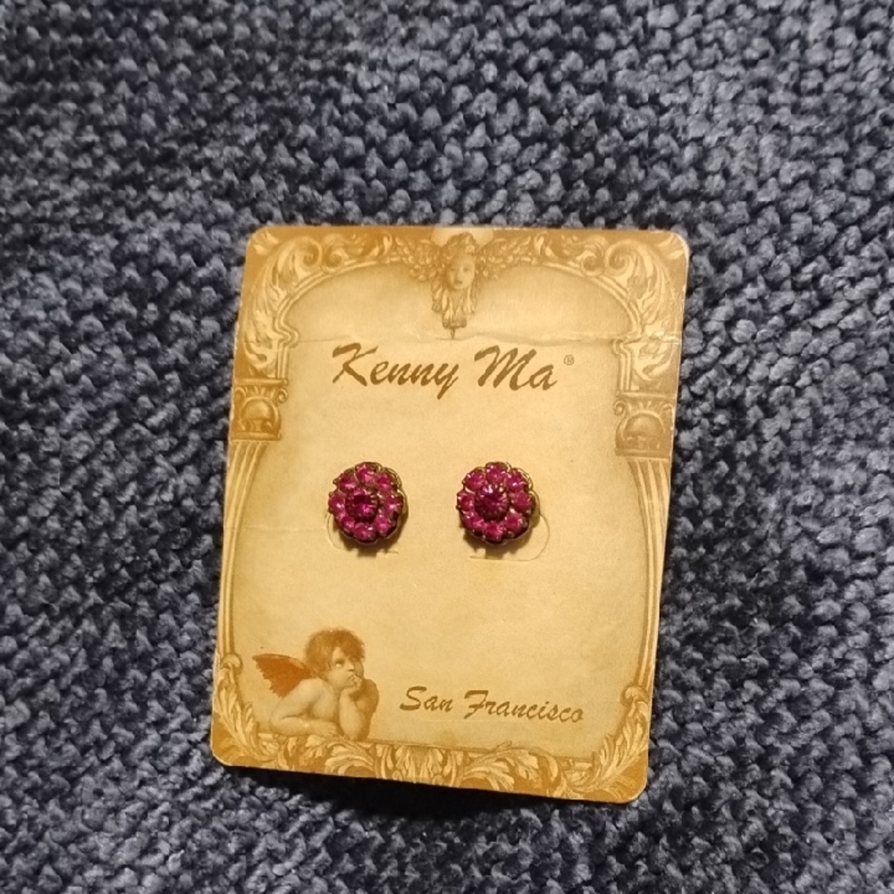 Kenny Ma Fuchsia Crystal Earrings